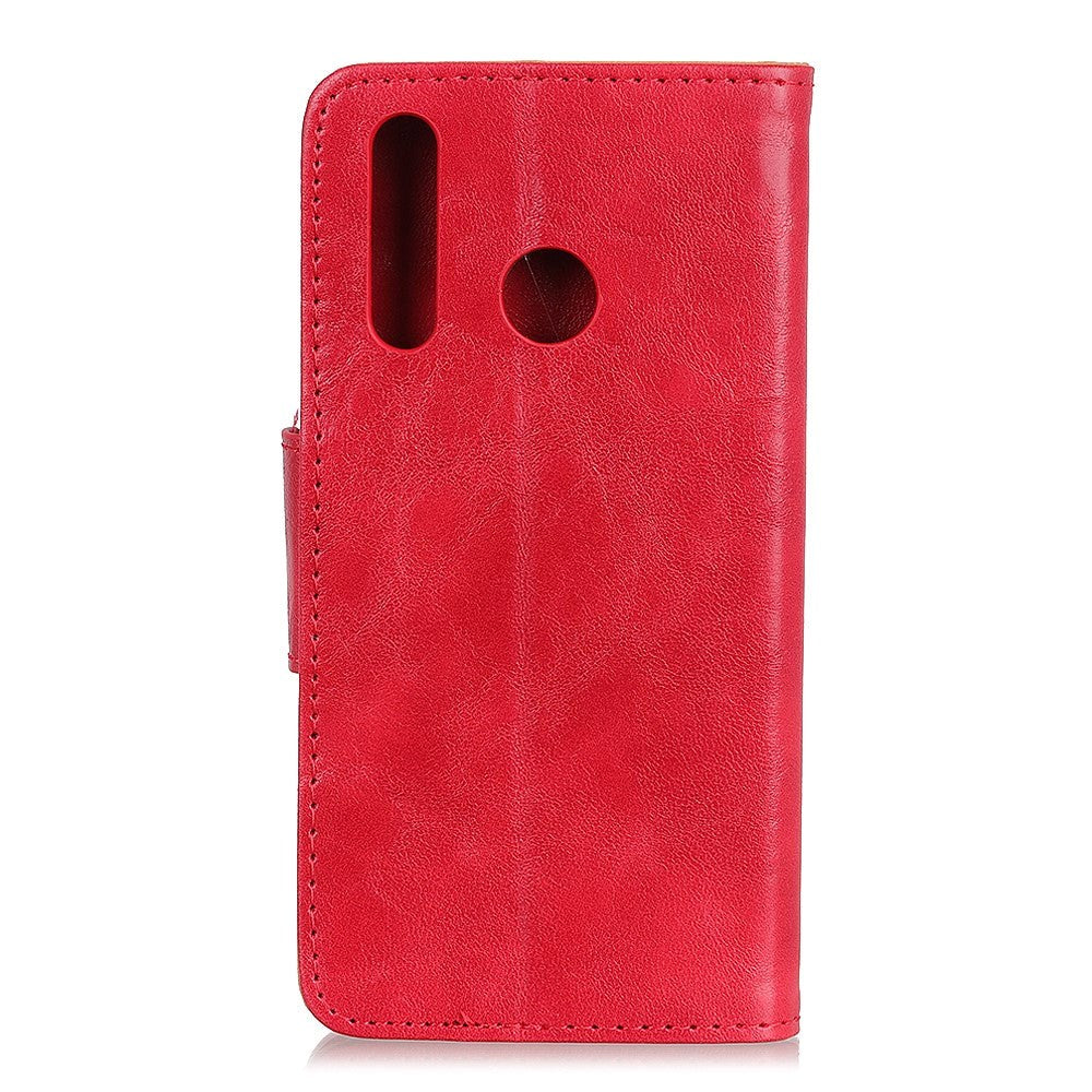 Samsung Galaxy A20s Læder Flip Cover m. Stander - Rød