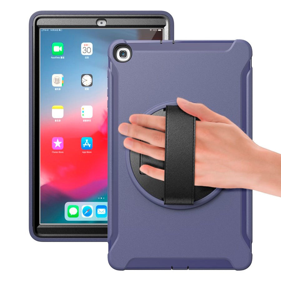 Samsung Galaxy Tab A 10.1 (2019) Håndværker Cover m. Håndholder - Mørkeblå / Sort