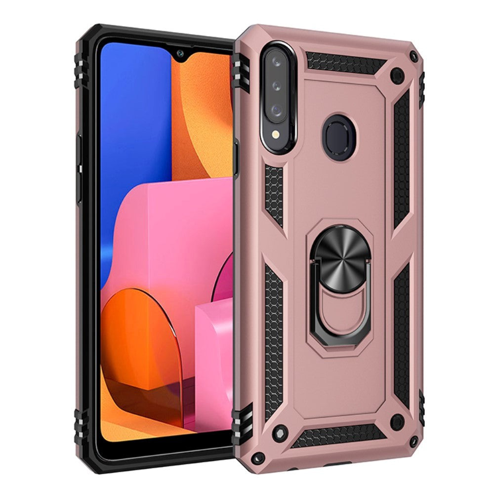 Samsung Galaxy A20s Håndværker Case m. Magnetisk Kickstand - Lyserød