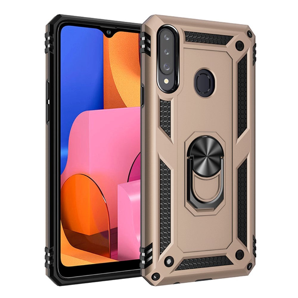 Samsung Galaxy A20s Håndværker Case m. Magnetisk Kickstand - Guld