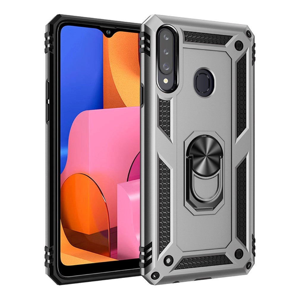 Samsung Galaxy A20s Håndværker Case m. Magnetisk Kickstand - Sølv