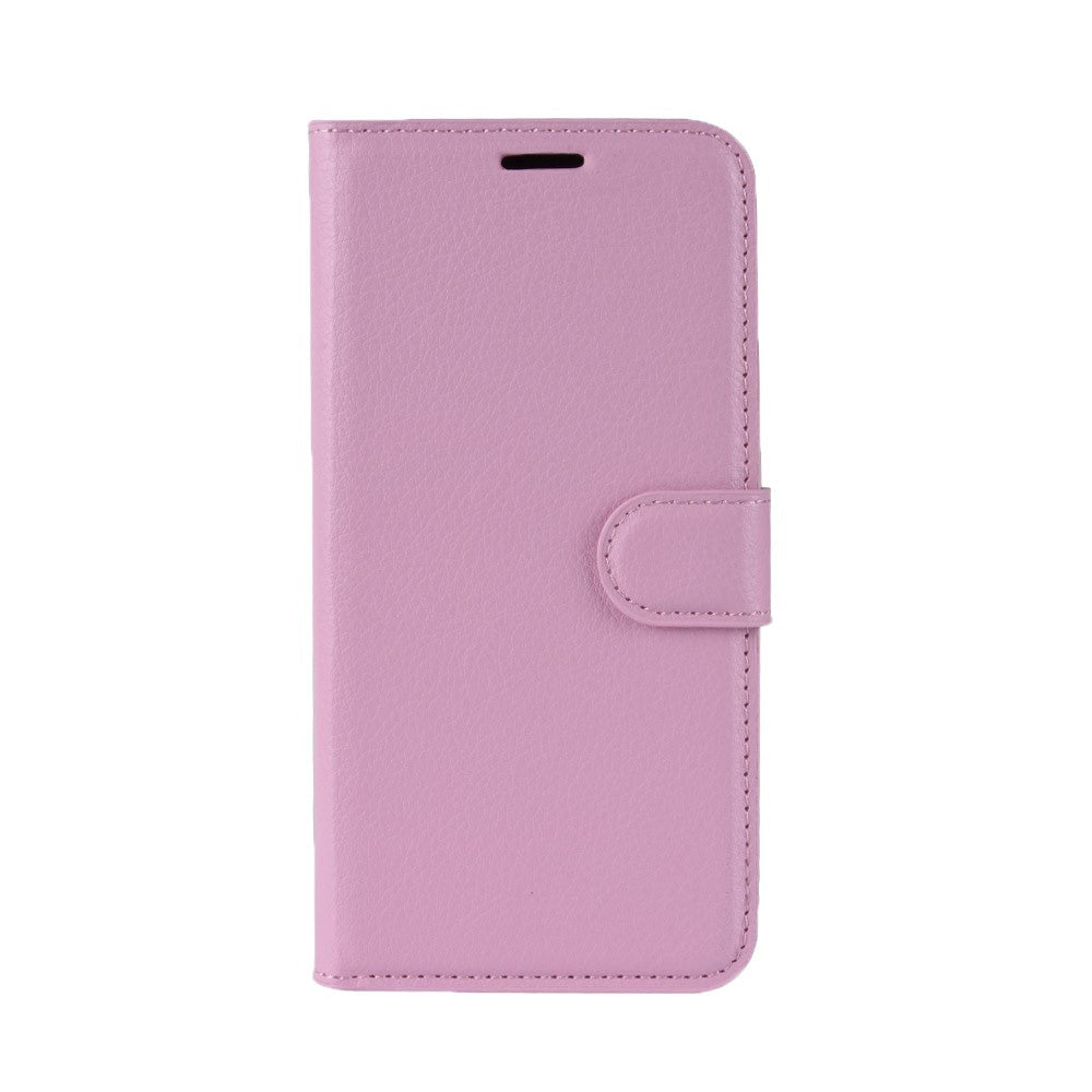 Samsung Galaxy A71 Litchi Læder Flip Cover m. Pung - Lyserød