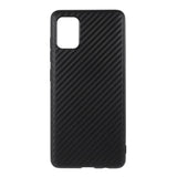 Samung Galaxy A51 Carbon Fiber TPU Cover - Sort