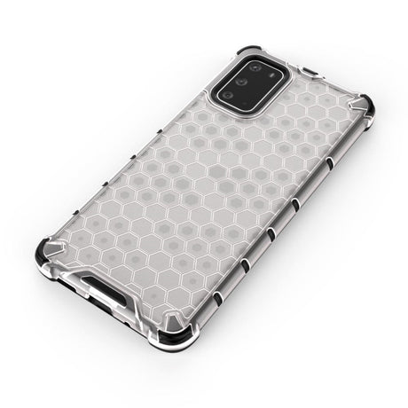 Samsung Galaxy S20+ (Plus) Plastik Cover m. Honeycomb Mønster - Gennemsigtig