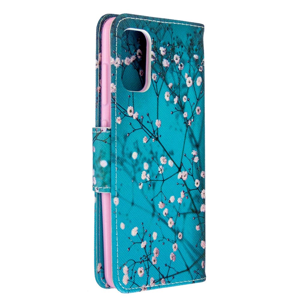 Samsung Galaxy A41 Læder Cover m. Kortholder - Træ med blomster