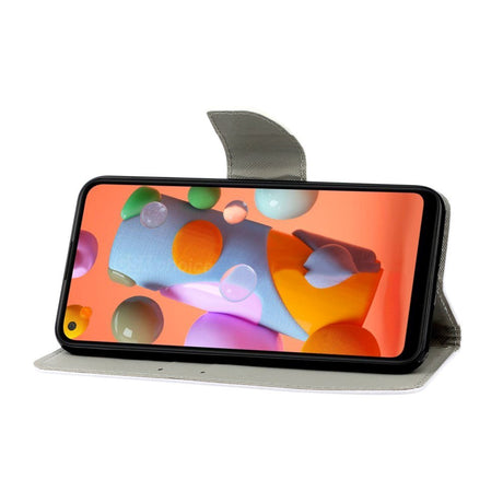 Samsung Galaxy M11 Læder Flip Cover m. Pung - Tyk Kat