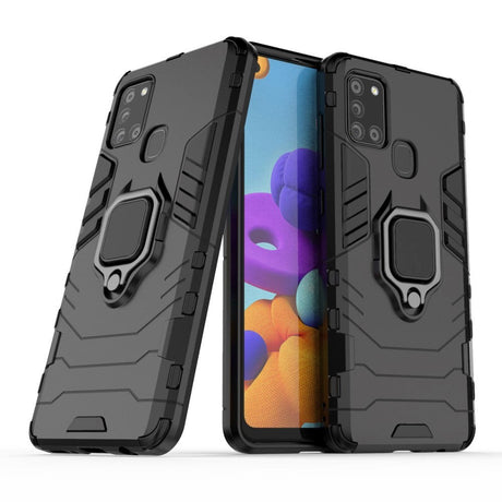 Samsung Galaxy A21s Håndværker Bagsidecover - Magnetisk Kickstand - Sort