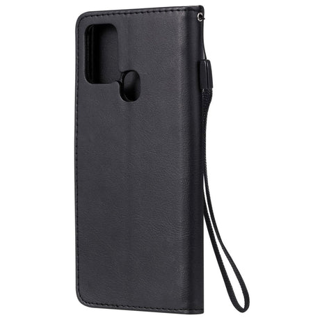 Samsung Galaxy A21s Læder Flip Cover m. Pung og Strop - Sort