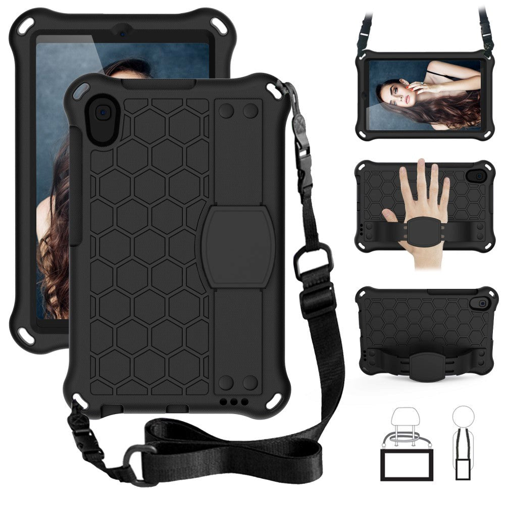 Samsung Galaxy Tab A 8.4 (2020) Børnecover m. Bikube Mønster & Skulderstrop - Sort