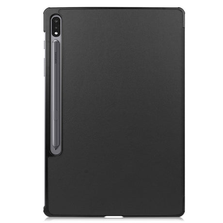 Samsung Galaxy Tab S8 Plus / S7 Plus 12.4" Læder Flip Cover m. Stylus Pen Holder & Tri-Fold - Sort