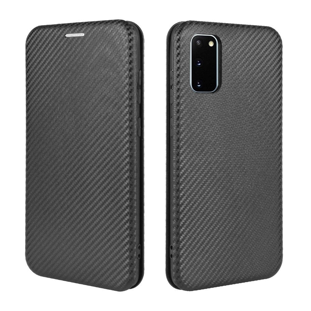 Samsung Galaxy S20 FE / FE (5G) Carbon Tekstur Flip Cover - Sort