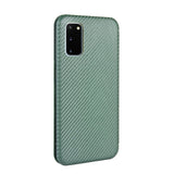 Samsung Galaxy S20 FE / FE (5G) Carbon Tekstur Flip Cover - Grøn