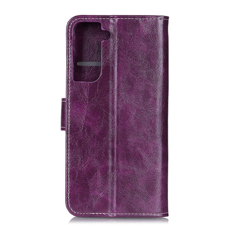 Samsung Galaxy S21 Minimalistisk Flip Cover m. Kortholder - Lilla