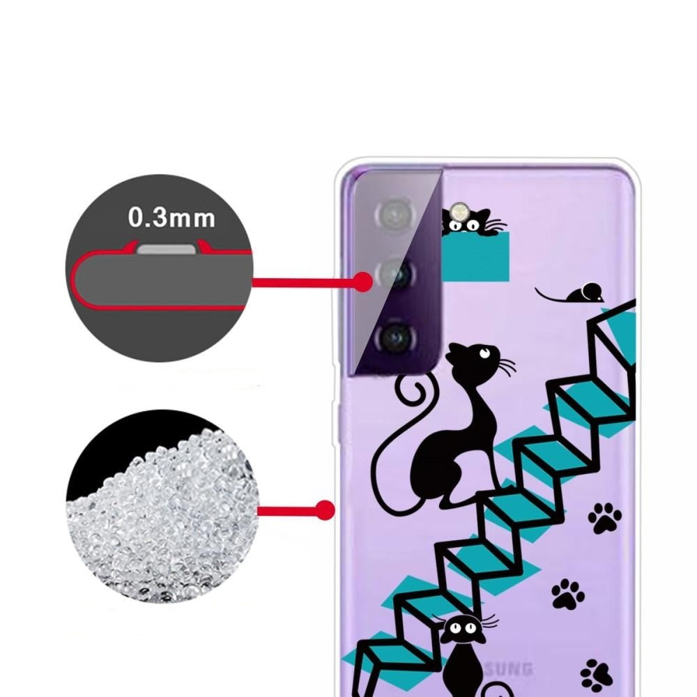 Samsung Galaxy S21+ (Plus) Fleksibelt Plastik Cover - Katte Trappe - Gennemsigtig