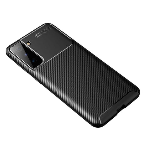 Samsung Galaxy S21 Carbon Fiber Plastik Cover - Sort