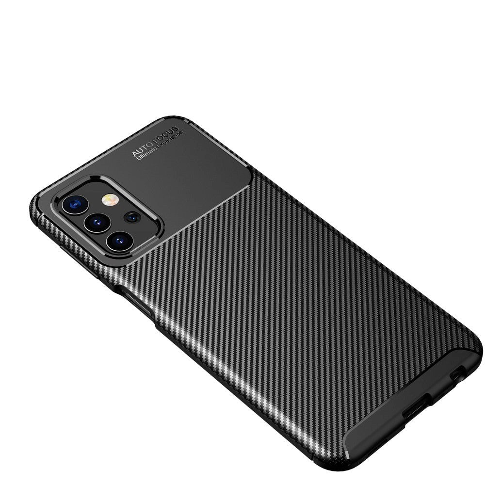 Samsung Galaxy A32 (5G) Carbon Fiber Fleksibelt Plastik Cover - Sort