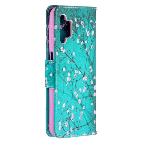 Samsung Galaxy A32 5G Flip Cover Med Pung - Blomstergrene