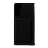 Samsung Galaxy S21+ (Plus) Neutralt Læder Cover m. Kortholder og Kickstand - Sort