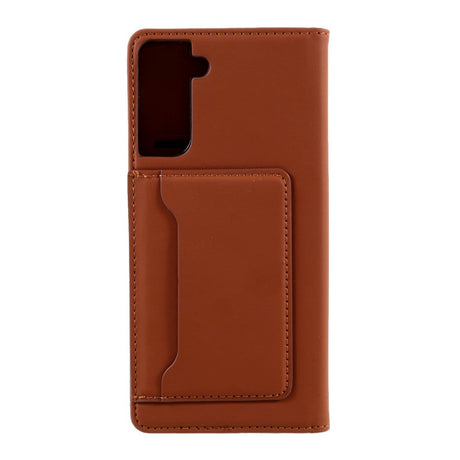 Samsung Galaxy S21+ (Plus)  Læder Flip Cover m. Kortholder og Kickstand - Brun