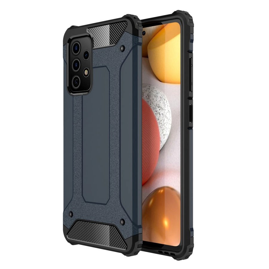 Samsung Galaxy A72 (4G / 5G) Armor Guard Håndværker Bagside Cover - Mørkeblå