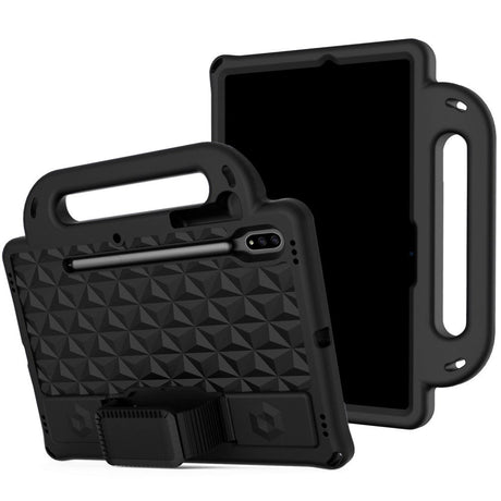 Samsung Galaxy Tab S7 Håndværker Cover m. Pencil Holder - Bærestrop & Skulderstrop - Sort