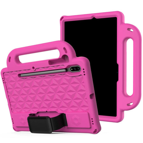 Samsung Galaxy Tab S7 Håndværker Cover m. Skulderstrop & Pencil Holder - Pink