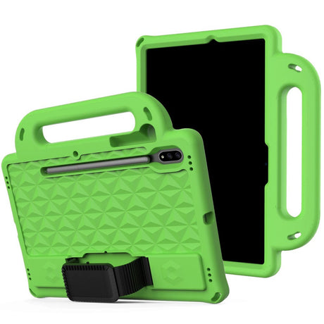 Samsung Galaxy Tab S7 Håndværker Cover m. Pencil Holder - Bærestrop & Skulderstrop - Grøn