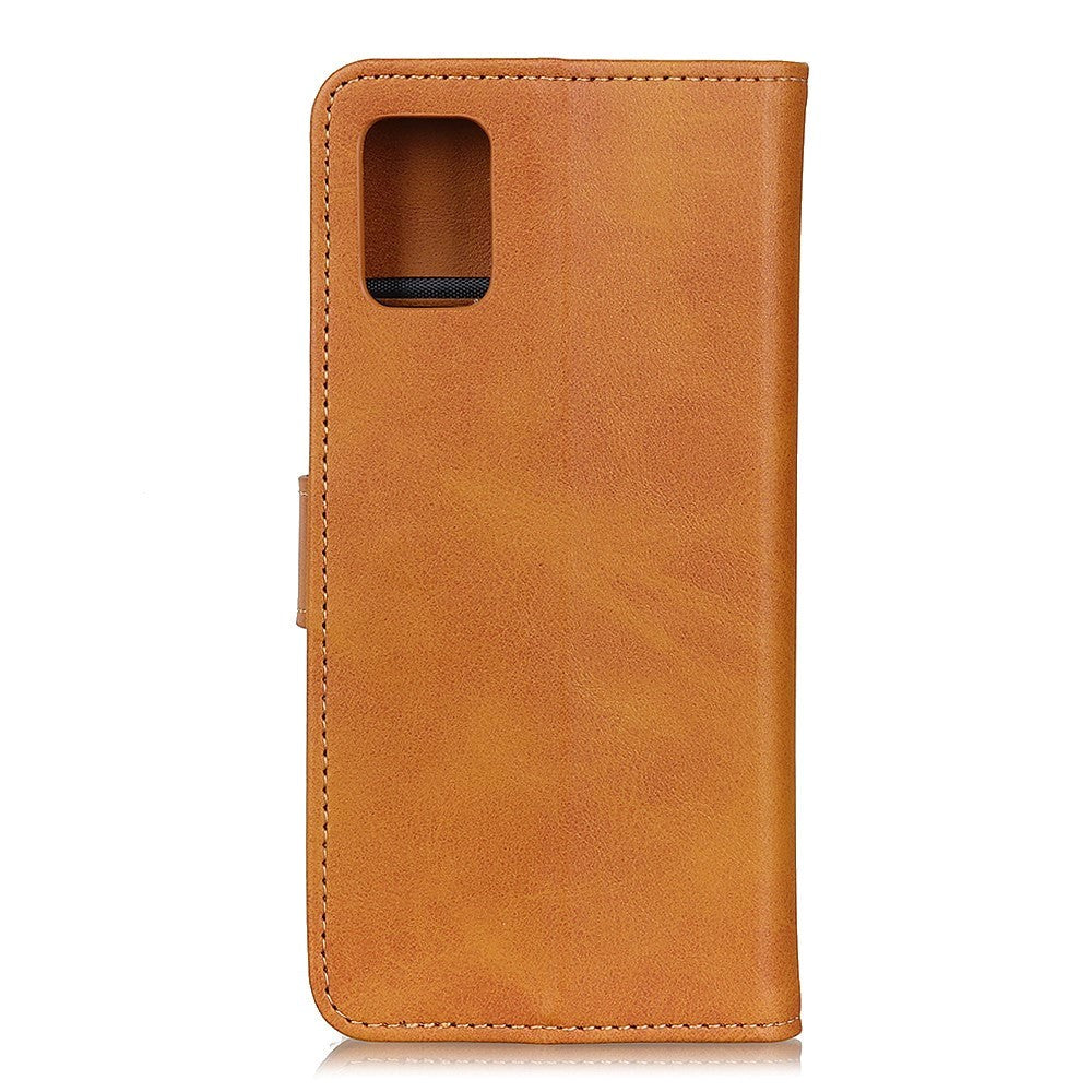 Samsung Galaxy A02s Blank Læder Cover m. Pung - Brun