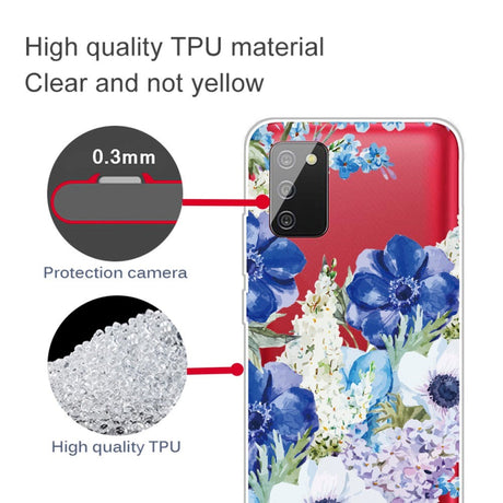 Samsung Galaxy A02s Fleksibel Plastik Cover - Blomster Print