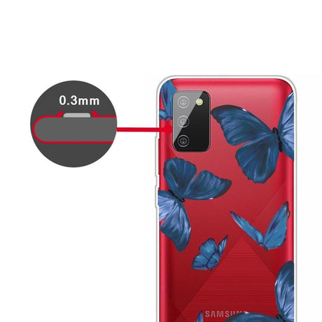 Samsung Galaxy A02s Fleksibel Plastik Cover - Sommerfugle Print