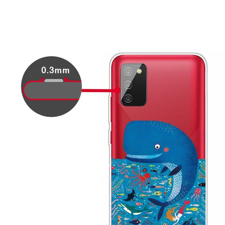 Samsung Galaxy A02s Fleksibel Plastik Cover - Hval Print