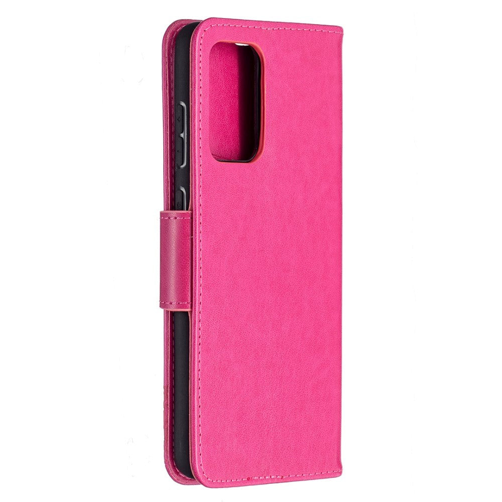 Samsung Galaxy A72 (4G / 5G) Læder Flip Cover - Sommerfugle Imprint - Pink