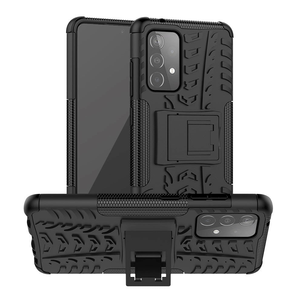 Samsung Galaxy A52s (5G) / A52 (4G / 5G) Cool Tyre Håndværker Bagside Cover m. Stander - Sort