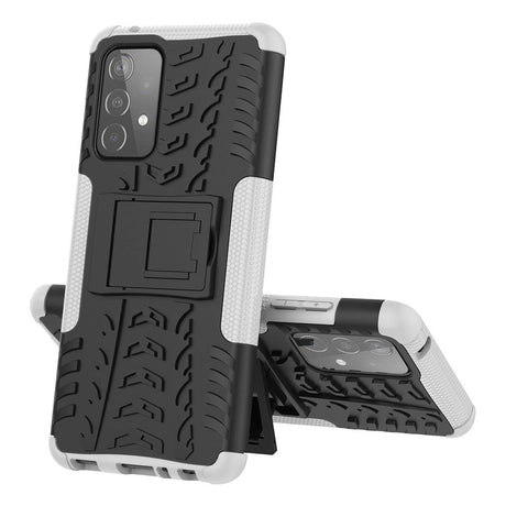 Samsung Galaxy A52s (5G) / A52 (4G / 5G) Cool Tyre Håndværker Bagside Cover m. Stander - Hvid