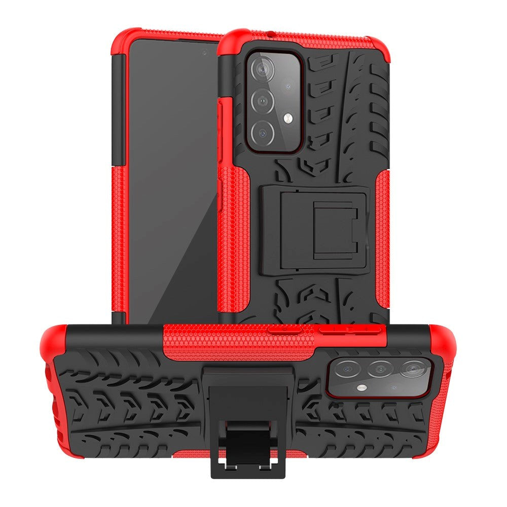 Samsung Galaxy A52s (5G) / A52 (4G / 5G) Cool Tyre Håndværker Bagside Cover m. Stander - Rød