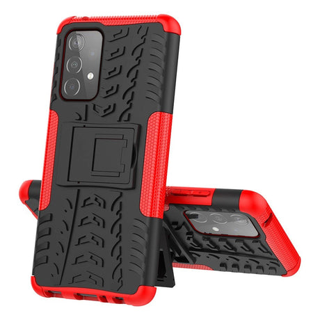 Samsung Galaxy A52s (5G) / A52 (4G / 5G) Cool Tyre Håndværker Bagside Cover m. Stander - Rød