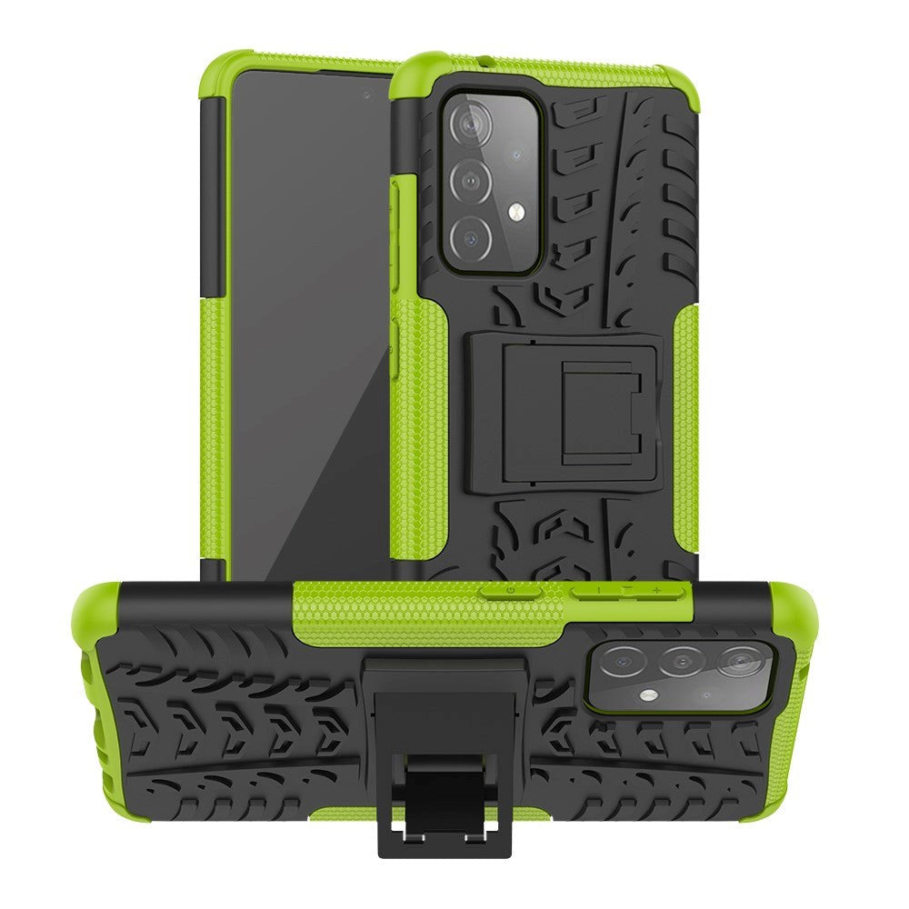 Samsung Galaxy A52s (5G) / A52 (4G / 5G) Cool Tyre Håndværker Bagside Cover m. Stander - Grøn