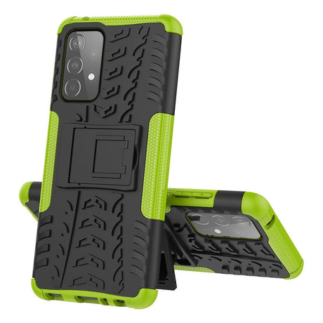 Samsung Galaxy A52s (5G) / A52 (4G / 5G) Cool Tyre Håndværker Bagside Cover m. Stander - Grøn