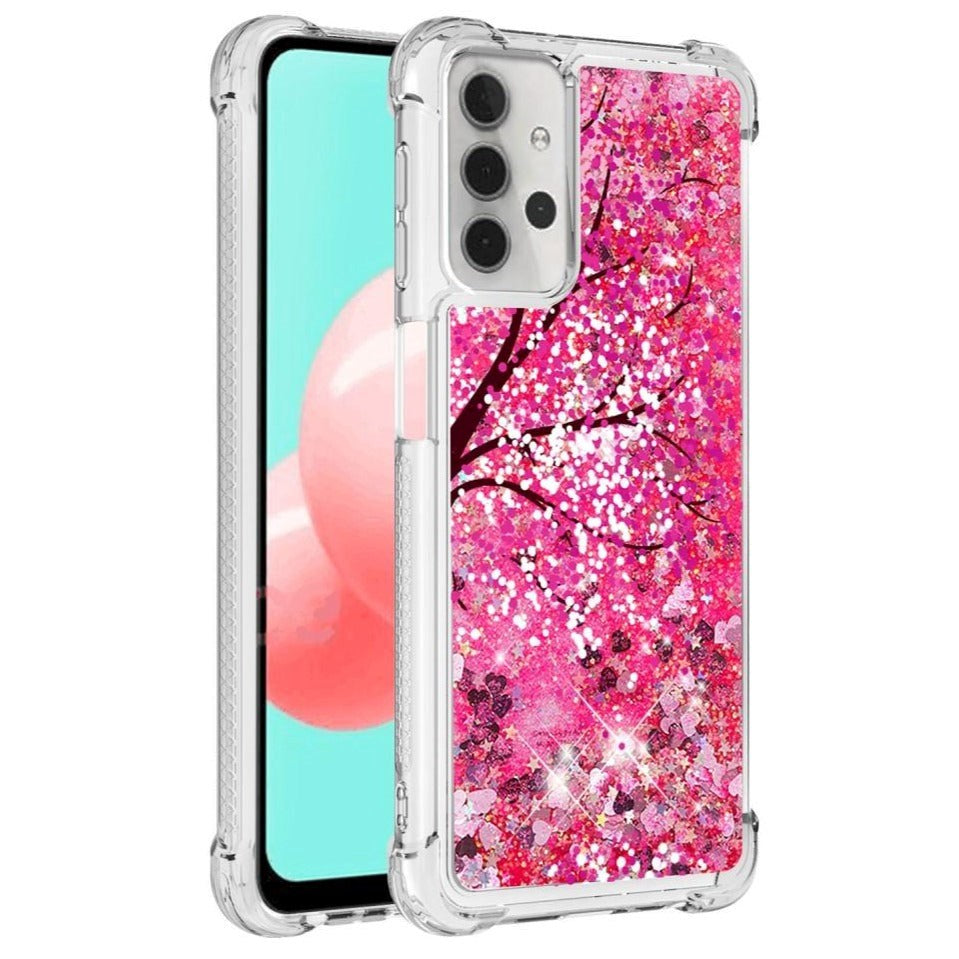 Samsung Galaxy A32 (5G) Shockproof Plastik Cover - Pink Træ - Glimmer