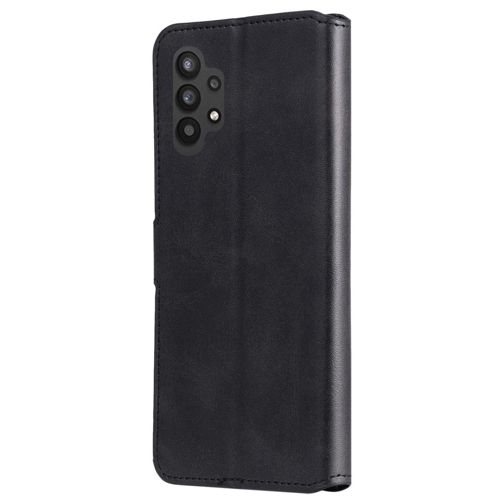 Samsung Galaxy A32 (5G) Blødt Læder Flip Cover m. Pung - Sort