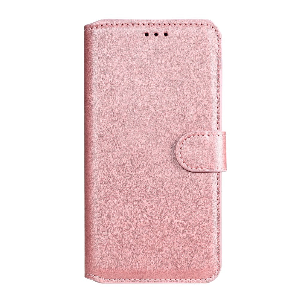 Samsung Galaxy A52s (5G) / A52 (4G / 5G) Blankt Læder Cover m. Kortholder & Ståfunktion - Rose gold