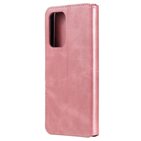 Samsung Galaxy A52s (5G) / A52 (4G / 5G) Blankt Læder Cover m. Kortholder & Ståfunktion - Rose gold