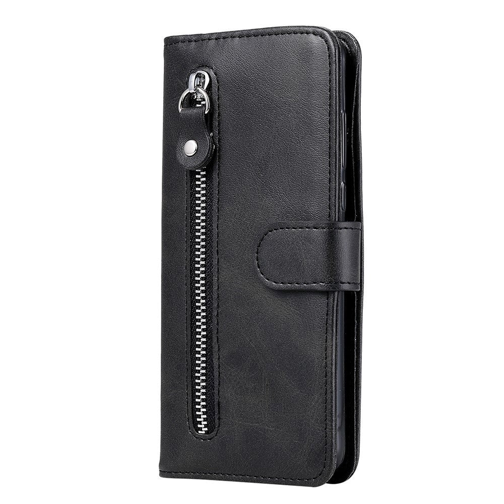 Samsung Galaxy A52 (4G / 5G) Læder Cover m. Lynlåslomme - Sort