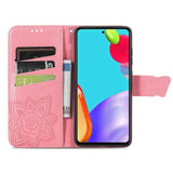 Samsung Galaxy A52s (5G) / A52 (4G / 5G) Læder Flip Cover - Sommerfugle Imprint - Pink