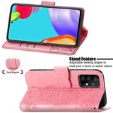 Samsung Galaxy A52s (5G) / A52 (4G / 5G) Læder Flip Cover - Sommerfugle Imprint - Pink