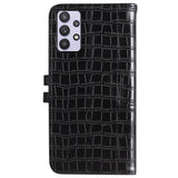 Samsung Galaxy A72 (4G / 5G) Krokodille Læder Cover m. Pung - Sort