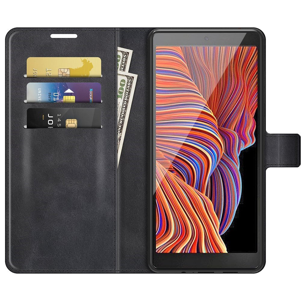 EIDERWOOD - Samsung Galaxy Xcover 5 - Kunstlæder Flip Cover m. Kortholder & Ståfunktion - Sort