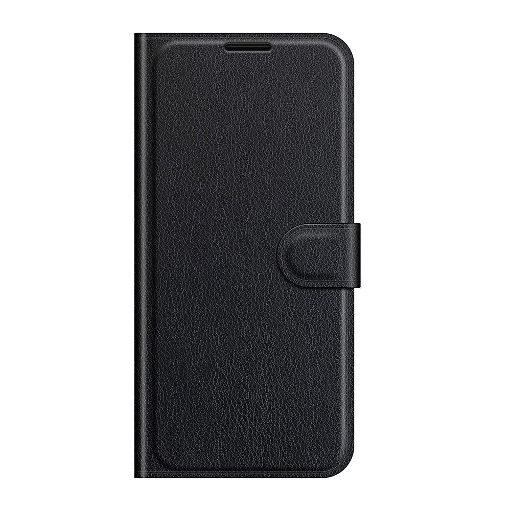 Samsung Galaxy A22 (4G) Litchi imiteret Læder Cover m. Pung - Sort