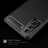 Samsung Galaxy S21 FE (5G) Brushed Carbon Bagside Cover - Blå