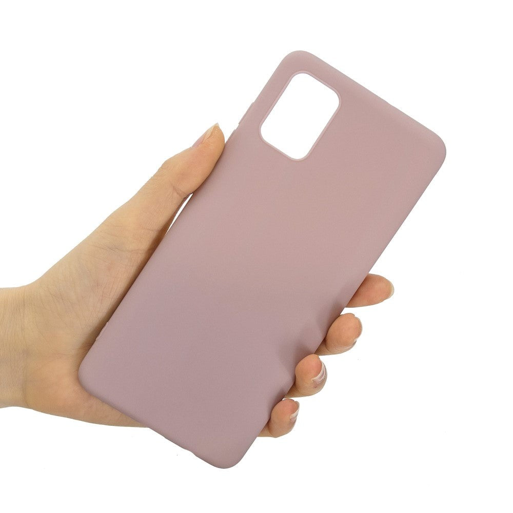 Samsung Galaxy A02s Mat Fleksibelt Bagside Cover - Blush Pink